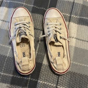 Converse size 7.5 white slip on